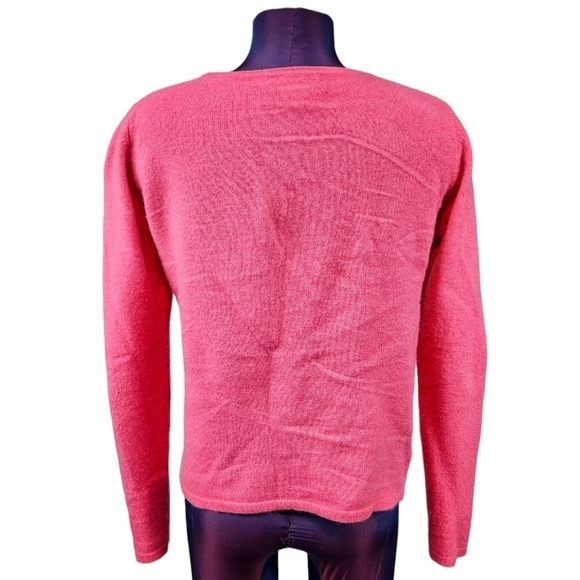 Preswick & Moore Hot Pink 100% Cashmere Round Neck Sweater Size Medium Women's - Picture 5 of 8